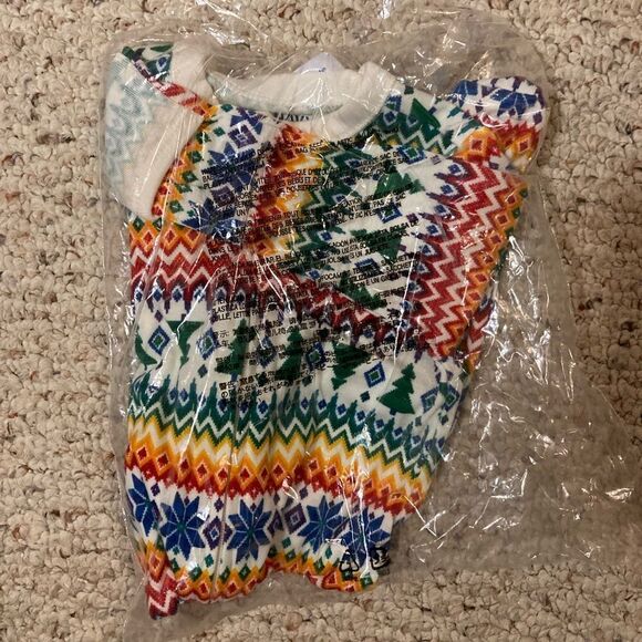 Festive Fair Isle Footed Onesie - Picture 4 of 6